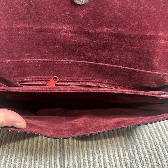 Glossy Black Textured Purse with Velvet Interior ❤️🔥 - Picture 4 of 5